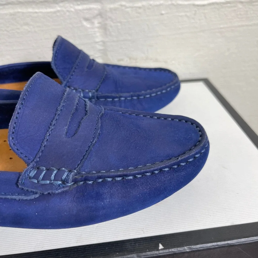 Mercanti Fiorentini 3176 Blue Suede Driving Loafers Slip On Women's‎ Size 6.5 B